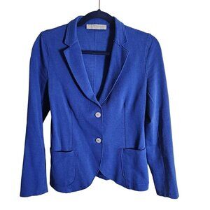 Harris Wharf London Italian Made Blue Raw Edge Blazer Size S(42)